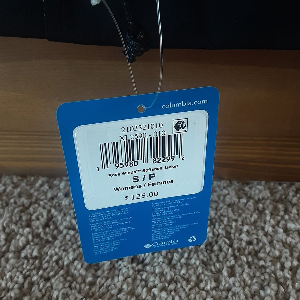 Women's "Columbia" Rose Winds Softshell Hooded Jacket. Size S . Black - Picture 5 of 7